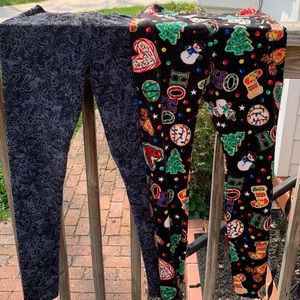Bundle of 2 winter weight leggings size Small/medium